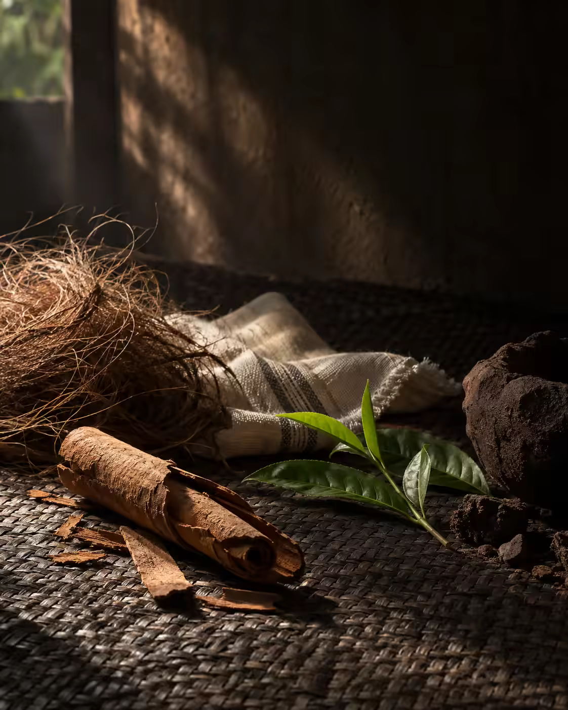 Sri Lankan cinnamon, coir, handloom, tea and clay gathered as materials of origin